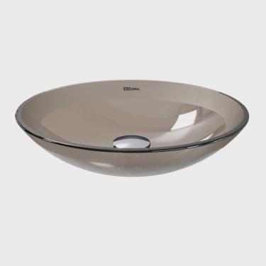 Imagem de Cuba de Apoio Vidro Temperado 38,5cm 8mm Cristal Bronze