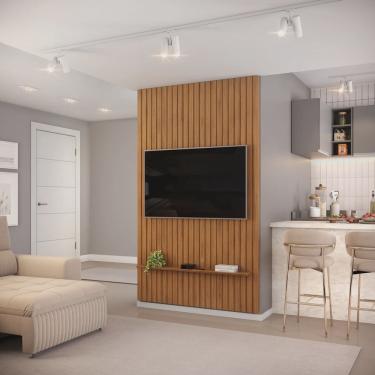 Imagem de Painel Ripado Trento 143,7x240 em Mdf Freijó