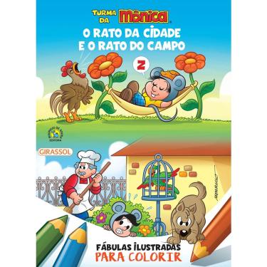 Imagem de Turma da Mônica - Fábulas Ilustradas para Colorir - O Rato da Cidade e o Rato do Campo