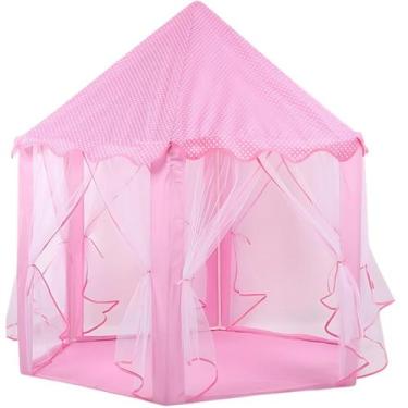 Imagem de Barraca Infantil Tenda Cabana Castelo Principe Luzes Rosa Castela