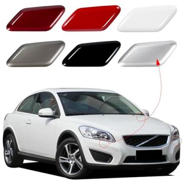 Imagem de CZShiYue Tampa de arruela de farol de substituição para para-choque dianteiro para Volvo C30 2010 2011 2012 2013 39863927 39863944 (vermelho escuro, lado direito do passageiro)