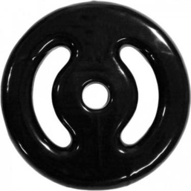 Imagem de Anilha 5 Kg Emborrachada Vazada Preto- 1 Unidade - Physicus