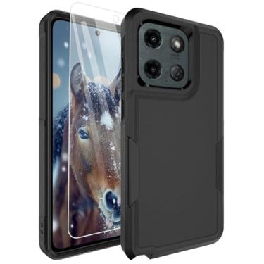 Imagem de Dahkoiz Capa para Moto G Stylus 5G 2025 com protetor de tela de vidro, proteção contra quedas de nível militar de 4,5 m, capa de telefone à prova de choque de camada dupla para Motorola Moto G Stylus