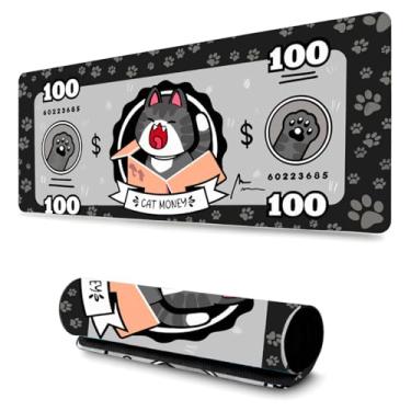 Imagem de Mouse Pad Gamer Profissional Confortável Antiderrapante Escritório e Games 90x40 - Dollar Cat