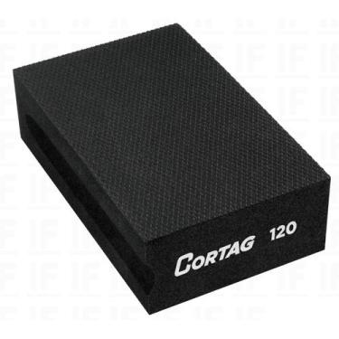 Imagem de Esponja Abrasiva Cortag Preta Grão 120 Acabamento 95x60mm