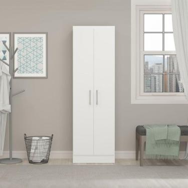 Imagem de Armário Multiuso 2 Portas 52x170cm Mdp Branco Menu Móveis Branco