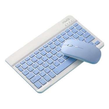 Imagem de Teclado + Mouse Bluetooth Para Fire Hd8/2020 - NoBrand, Azul