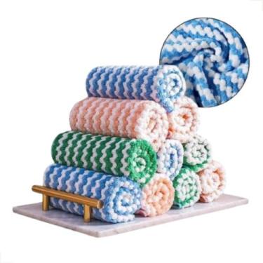 Imagem de Kit 10 Panos Flanela De Limpeza Reutilizável Limpa Tudo Mágico - JCBIL