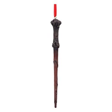 Imagem de Nemesis Now Enfeite de pendurar da varinha Harry Potter em madeira, marrom, 15,5 cm