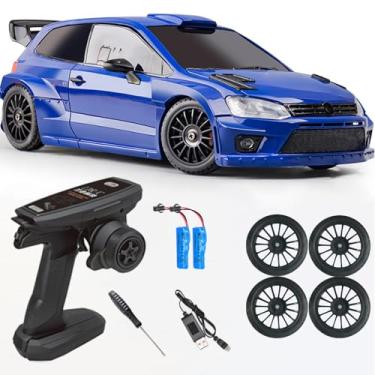 Imagem de LD2801 Mini RC Drift Car 1/28 Scale RTR Remote Control 4WD Racing Cars with 4PCS Drift Tires and LED Searchlight for Hobby Gift (Blue)
