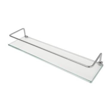 Imagem de Porta Shampoo Reto 40 X 10cm Com Grade Em Aço Em Vidro 8mm - Desicon, 