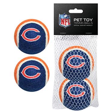 Imagem de Bolas de tênis NFL CHICAGO BEARS para cães e gatos – Conjunto de 2 peças com logotipo da equipe em cores vibrantes