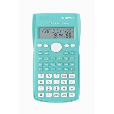Imagem de Calculadora Cientifica 82ms 240 Funções display 2 linhas com capa protetora Verde Estudante Faculdade Engenharia