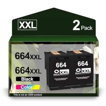 Imagem de Cartucho de tinta preta de substituição 664XL para impressora HP 664 XL 664 Combo para DeskJet 3635 3636 3638 1115 2135 2138 4675 4535 4536 4676 4678 4538 (pacote com 2)