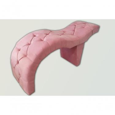 Imagem de Maca De Atendimento Rosa Curva 60 Cm De Largura Tecido Suede