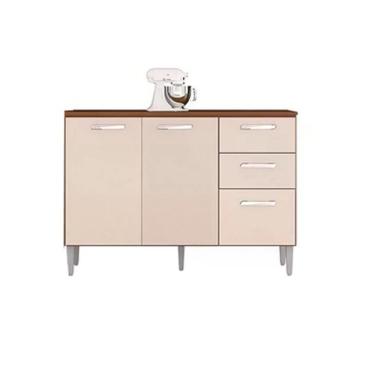 Imagem de Balcão P/Pia 1,20 3 Portas E Capuccino Off White