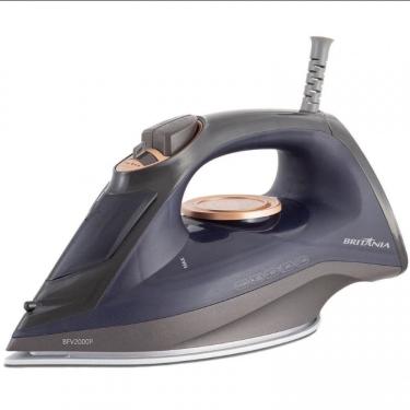 Imagem de Ferro De Passar A Vapor Bfv2000p Com Spray E Base Em Cerâmica Britânia Azul E Cinza 110v