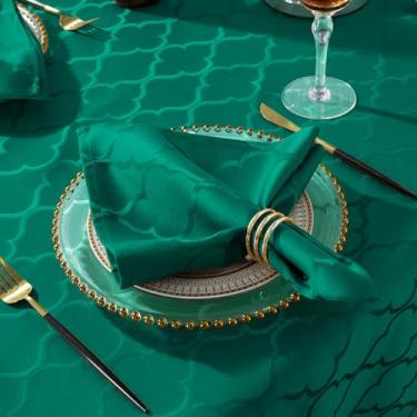 Imagem de SASTYBALE Guardanapos De Pano Natal 20 X 20", Estampa Floral, 4 Peças, Lisos, Laváveis, Confortáveis Para Decoração Festas (Verde, Guardanapo 20")