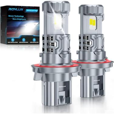 Imagem de ROYLUX Lâmpada De Farol Neblina H13 9008, 24000 Lm, 600% Alto Brilho, 6000 K, Branco Frio Para Esportes Motorizados, Quadriciclo, Utv, Pacote Com 2