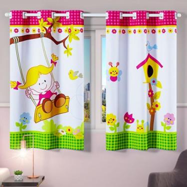 Imagem de Cortina Infantil 2,00m x 1,30m Estampada Decorativa Menino Menina Alta