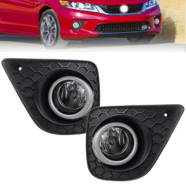 Imagem de 2 peças de faróis de neblina compatíveis com Honda Accord Coupe 2013 2014 2015 farol de neblina com interruptor e chicote de fiação