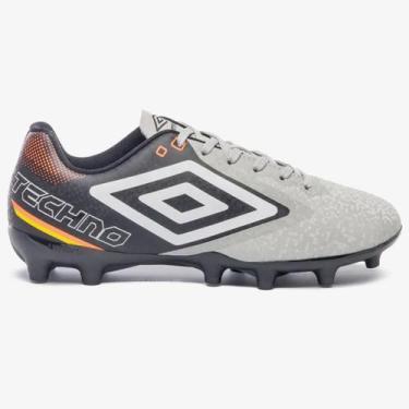 Imagem de Chuteira Campo Umbro Techno II Unissex Cinza, Cinza preto branco, 40
