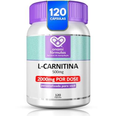 Imagem de L-Carnitina Pura 2000mg 100% Pura Concentrada 120 Cápsulas