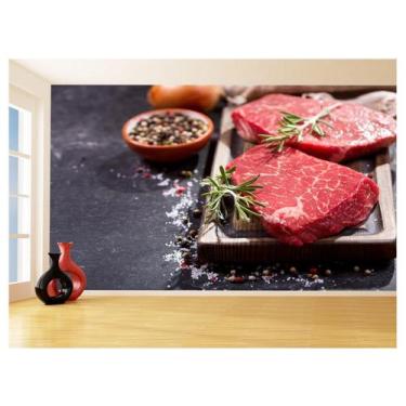 Imagem de Papel De Parede Alimentos Carne Churrasco Bife 3,5M Al294 - Você Decor