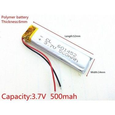 Imagem de Bateria 500 Mah 3,7 6mm X 14mm X 52 Mm - bgb
