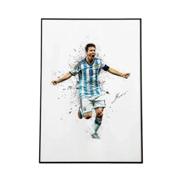 Imagem de Lionel Messi Mbappé Neymar Abstrato Aquarela Atleta Pintura Em Tela Ar