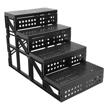 Imagem de QANYEGN Escadas dobradas para cães de estimação, degraus de cachorro não -lip, altura ajustável Pets Stairway Step for High Bed, sofá de sofá, rampa de veículo