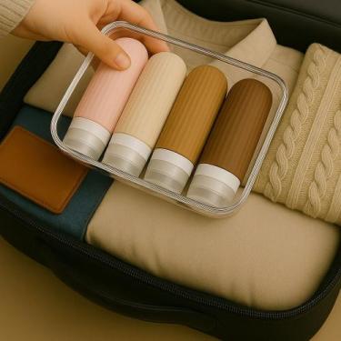 Imagem de Kit para Viagem Shampoo Creme 4uni 90ML de Silicone em Frasco - NoBran