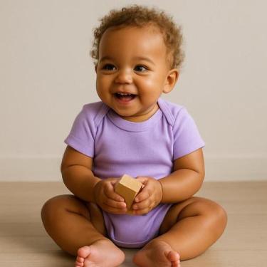 Imagem de Body manga curta bebe menina algodão liso básico bodie neném enxoval m