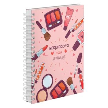 Imagem de Agenda Comercial 2026 Personalizada Capa Dura Maquiadora Colors