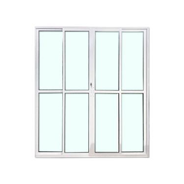 Imagem de Porta Balcão 4 Folhas Vidro 210x160 Branco Linha 25