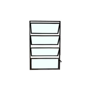 Imagem de Vitro Basculante Preto 80x60 Linha Esmeralda Vidro Liso