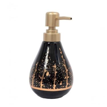 Imagem de Porta Sabonete Liquido De Cerâmica Premium 3d Preto Lavabo