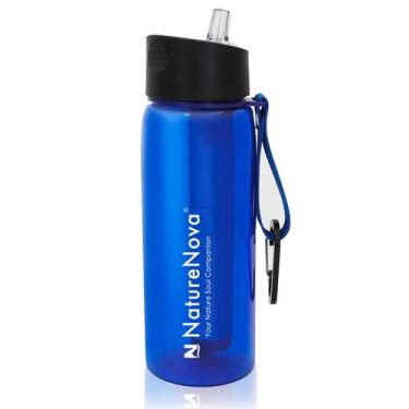 Imagem de Garrafa de filtro de água NatureNova 650 ml com canudo de filtro de 4 