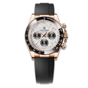 Imagem de PAGRNE DESIGN Relógio Masculino Pagani Quartz, Estilo Simples, Cronógrafo De Alta Precisão, À Prova D'Água, Moldura Cerâmica, Corrente Aço Inoxidável
