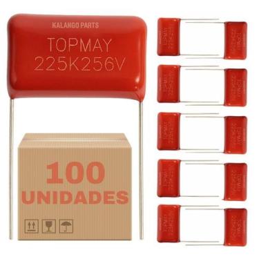 Imagem de Kit 100 Capacitores Para Super Tweeter 2,2 UF 250V Pacote - PERMAK