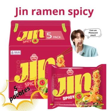 Imagem de Novo lamen jin spicy pacote 5x c/photocard - OTTOGI
