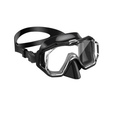 Imagem de W WSTOO Óculos de natação para crianças com cobertura de nariz, máscara de natação de mergulho com snorkel para jovens de 5 a 15 anos, lente de visão ampla com 3 janelas HD, antiestilhaçamento