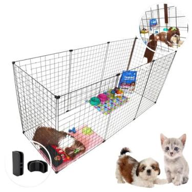 Imagem de Cerca Móvel 8 Telas 60x80cm Modular Tela Aramada Pet Espaço Ideal para