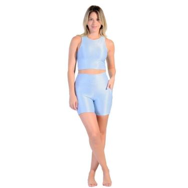 Imagem de Conjunto Esportivo Shorts de Bolso + Top Cropped em Tecido Half Shine Wunder-Feminino