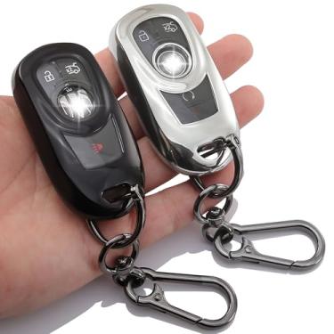 Imagem de Pacote com 2 porta-chaves compatível com Buick Key Fob Capa para 2016-2025 Regal TourX, Encore GX, Envista, Enclave, Envision, Regal TourX, Lacrosse 5/6 botões transparentes