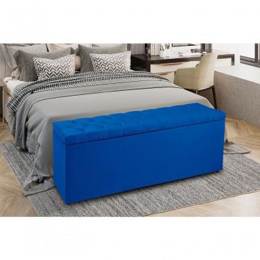Imagem de Recamier Baú 0,90M Madrid Suede Azul Marinho