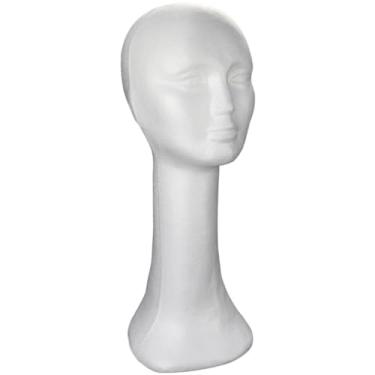 Imagem de DEARMAMY Cabeça De Manequim De Espuma Branca - Suporte De Exposição De Chapéus De 17 68 Polegadas Para Loja De Varejo Estilo De Perucas E Decoração De Casa (Suporte De Boné De Mesa)