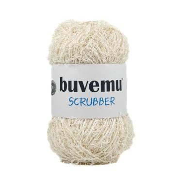 Imagem de Buvemu Fio de limpeza para crochê, panos de prato de tricô, itens artesanais, 100 gramas (100 g) 88 jardas (80 metros) (branco baunilha)