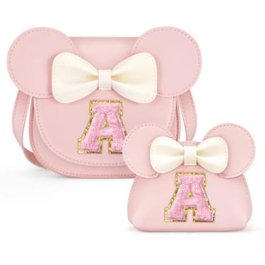 Imagem de QLOVEA Bolsa de presente para meninas, bolsa para meninas, bolsa transversal, presente de aniversário para meninas de 3 a 8 anos, rosa, 7.9 x 5.1 x 2.8 inches, A