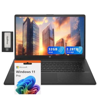 Imagem de HP Laptop empresarial HD+ de 17,3 polegadas, Intel i5-1334U, 32 GB de RAM, armazenamento de 2,28 TB (SSD de 2 TB + conjunto de estação de ancoragem de 288 GB), gráficos Intel Iris Xe, teclado numérico